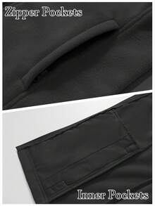 Cavva 女士抓绒背心外套，无袖轻便拉链夹克，保暖柔软，带拉链口袋，适合运动、办公、户外活动、聚会、露营、骑行、徒步旅行等冬季穿着。 - 黑色 - 查看 6