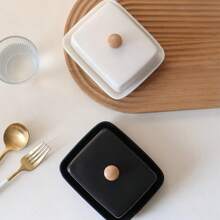 1 Set Ceramic Butter Dish With Lid, Suitable For Baking, Cheese & Butter Storage, Kitchen Accessories, Great For Gifting