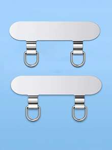 手机挂绳不锈钢夹双耳金属垫片挂绳固定细背片防丢结实连接件