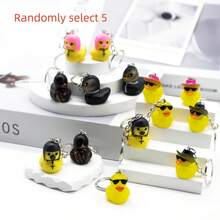 2pcs Cute Duck Shaped Keychain With Hat, Suitable For Wallet, Keys, Gift For Friends, Party Favor Car Accessories Bag Charm School Cartoon Goth Y2k - Multicolor - View 5