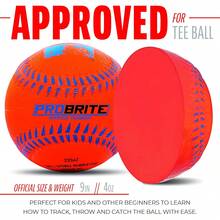 Franklin Sports Pro Brite - Teeball de Goma de neón - MLB - Tball Juvenil - Béisbol + Softbol - Uso en Interiores y Exteriores - Paquete de 2 - Ver 5