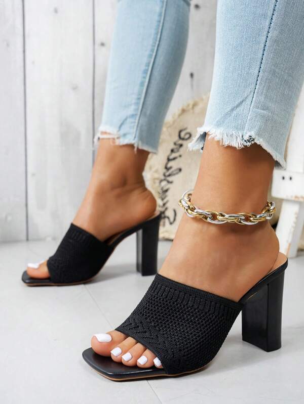 Women High Heel Slippers Summer New One-Piece High Heel Sandals Female Shoes High Heel Beach Sandals Home Slippers Outdoor Flip Flops Holiday Style High Heel Shoes For Women