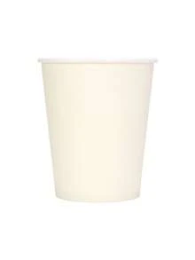 10pcs Ivory Paper Plates Cups And Napkins Dinnerware Supplies Set Cream Party Supplies Include Ivory Scalloped Paper Plates Cocktail Napkins Cups Beige Cake Dessert Dinner Plate For Baby-Shower Birthday Wedding Party - Beige - View 9