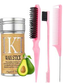 ikt 光滑服帖背头造型套装，包含发蜡、边缘梳、尖尾梳、猪鬃刷和发髻器，助您打造光滑服帖的发型 - 黑色 - 查看 13