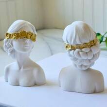 Blindfolded Girl Statue Sculpture Plaster Nordic Home Office Table Ornament Decoration - 白色 - 查看 10