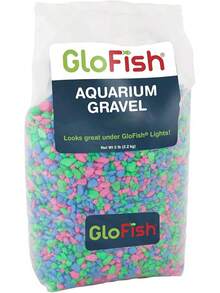 Glofish 29084 Grava para Acuario, Negra con Destacados Fluorescentes, Bolsa de 5 Libras - Bolsa Rosa/Verde/Azul Fluorescente - Ver 12