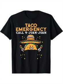 Taco Emergency Call 9 Juan Juan Funny Cinco De Mayo Fiesta T-Shirt - Multicolor 1 - Ver 10