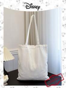 Disney 1 bolso de lona con diseño de Mickey/Winnie the Pooh/Goofy/Pluto/Minnie/Donald Duck/Daisy, bolso de hombro casual de playa, de gran capacidad y reutilizable para compras, con estampado floral para mujer, ideal para uso diario, salidas, compras o vuelta al colegio