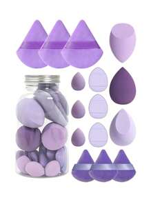 15pcs Makeup Sponge Set With Storage Container, Soft Beauty Sponge Applicable For Liquid Foundation, Fingertip & Powder Puff Dual-Use For Dry & Wet Powder Foundation ￼,Makeup,Cheap,Room Decor,Vanity,Travel,Bedroom,Makeup Accessories,Puff,Makeup Blender,Powder Puff,Makeup Sponge