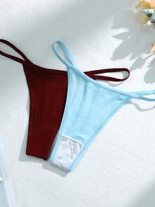 Set de 16 piezas Bragas tipo tangas de colores multicolor estriadas para mujeres - Multicolor - Ver 5