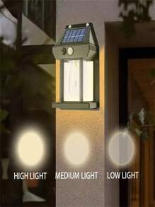 1 Peça Luz de Parede Externa Solar com Sensor de Movimento, 3 Modos, Luzes de Parede Decorativas Adequadas para Pátios