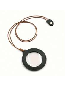 1pc Adjustable Random Color Optical Glass Magnifying Glass With Leather Case - 3X Magnification, No Electricity, Battery-Free, Suitable For Reading, Crafts, Hobbies, Stamp And Coin Inspection