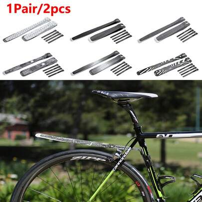  1Pair/2pcs ENLEE Outdoor Bicycle Mudguard Durable Lengthen PPS Mud Flaps Front And Rear Wheel Mud Guards With Quick Assembly Design For MTB And Road Bike, Cycling Gear, Essential For Rainy Riding