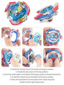 B-193 Final Burst Goddess/女神旋转合金陀螺仪和发射器对战游戏玩具圣诞礼物 - 藍色 - 查看 5