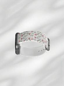 1pc Cute Blue Flower Soft Elastic Breathable Comfortable Replacement Wristband For Apple Watch Band 38mm 40mm 41mm 45mm 44mm 42mm 49mm, Fashion Casual Multi-Color Silicone Strap Compatible With Apple Watch Ultra Series, S10/SE/9/8/7/6/5/4/3/2/1 Smartwatch Accessories