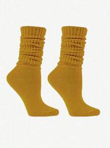 1/6 par de calcetines holgados de punto para mujer, con colores aleatorios, apropiados para el ocio. El diseño de moda Y2K es adecuado tanto para estudiantes masculinos como femeninos que participan en deportes o pasan tiempo en el campus. Son cómodos, transpirables y suaves con la piel.