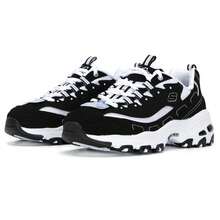 Skechers Zapatillas deportivas casuales con cordones D'LITES 1.0 para mujer, calzado deportivo ligero y cómodo para uso cotidiano y actividades al aire libre, 896121-BKW