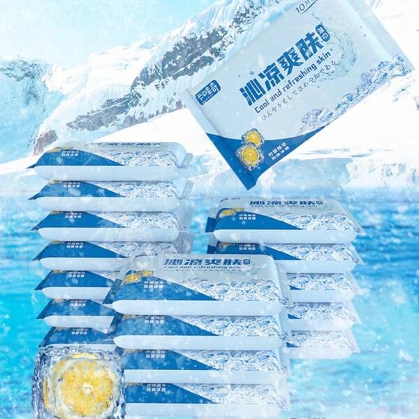 Cooling Wet Wipes, Cold Sensation Cooling Down Refreshing Reviving Wet Wipes For Daily Cleaning, Portable Travel Size
