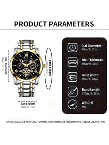 Relógio masculino de escala romana, modelo fashion, 1 peça | Pulseira de aço inoxidável e movimento de quartzo com calendário, relógio masculino de disco grande | Adequado para presentes de aniversário, presentes de formatura, presentes de Halloween
