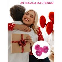 2pcs Mancuernas Hexagonales Pesas 1/2/3/4/5/6/7/8/9/10 para Gym y Ejercicio,Mancuernas Engomadas - Rosa - Ver 5