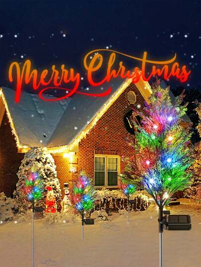 2/4PCS Solar Christmas Pine And Cypress Tree Lights Christmas Halloween Day Atmosphere Luminous Tree Lights Waterproof Outdoor Garden Lawn Lights Halloween Christmas Various Holiday Decoration Lawn Lights Suitable For Decoration In The Garden Courtyardchristmas Decoration XMAS Decor Christmas Tree Gift Decor Thanksgiving Wedding Home Decor Home Decor Fall Decor Autumn Decor Birthday Decorations For Gifts Party Supplies Indoor Outdoor Garden Holiday Festival Decor Halloween Decor Wall Decor Halloween Ornaments