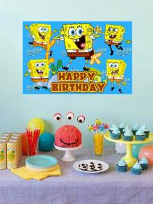 1pc SpongeBob Theme Cartoon Wall Sticker, PVC Waterproof Sticker, Self-Adhesive Glass Door Bedroom Wall Sticker, Super Thick Cartoon Sticker, Creative Decorative Wall Sticker Suitable For Bedrooms, Living Rooms, Study Rooms, Weddings, Dining Rooms, Studies, Graduation Season, Birthday Parties, Mother's Day, And Easter Parties - Multicolor - View 10
