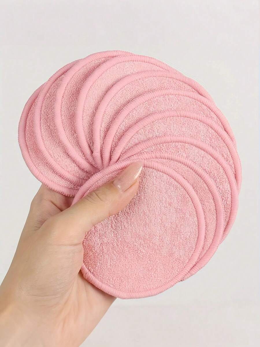 1/5/10 piezas Almohadillas desmaquilladoras, limpieza rápida al empaparlas, también se pueden usar con agua desmaquillante y limpiador facial para una limpieza profunda. Lavables a máquina y reutilizables - Multicolor - Ver 1