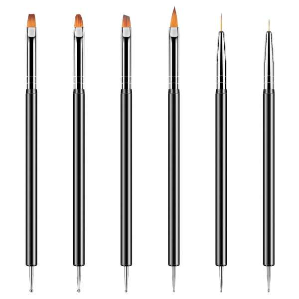 1PC Pure Kolinsky Professional Acrylic Nail Brush For Acrylic Powder Metal Handle Colorful Gradient Colors Nail Art Brushes For Nail Powder Acrylic Gel French Nail Art Tools (Size 10/12)