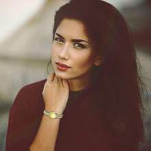 JewelryWe Women's Wristwatch Elastic Ladies Watches Elegant Ultra Thin Analog Quartz Watches With Digital Dial Stretch Alloy Bracelet Gifts For Women - Gold-gold - View 5