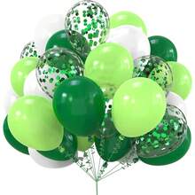 20/40pcs Green & White Balloon Set, 10inch Latex Balloons Suitable For Birthday, Proposal, Wedding, Baby Shower, Jungle Party And Various Theme Party Decoration