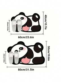 1 Stück ultra-saugfähige rutschfeste Badematte mit süßem Panda Design - weich, schnell trocknend, aus Kieselgur für Dusche, Badewanne & Outdoor Nutzung - maschinenwaschbarer Polyester Teppich für Heim & Badezimmer Dekoration, überlegene rutschfeste Kieselgur Bodenmatte | Anti-Rutsch-Gummirückseite | perfekt für Badezimmer, Küche & Dusche, mehrere Größen erhältlich [Badezimmermatte] [Badematte] [Badezimmermatten] Schulanfang