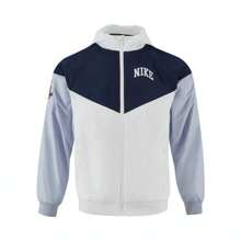 Nike Chaqueta con capucha con estampado de letras en bloque de color para adolescentes niño NSW WR SA JKT HD GCEL IM3389-100