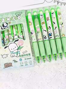 Sanrio 6Pcs My Melody Hello Kitty Kuromi Cinnamoroll Pochacco Gel Blue Pen Cute Cinnamon Dog And Friends Themed Erasable Pens Erasable Ink Stationery(Some Parts May Be Random), School Supplies,Back To School