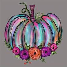 1/2/3 Piezas Stickers de transferencia de calor con diseño de Arcoíris y Flor de Calabaza - Parches degradados multicolor para planchar en Camisetas, Sudaderas, Vaqueros, Mochilas, Manualidades DIY (Material de Plástico Duradero)