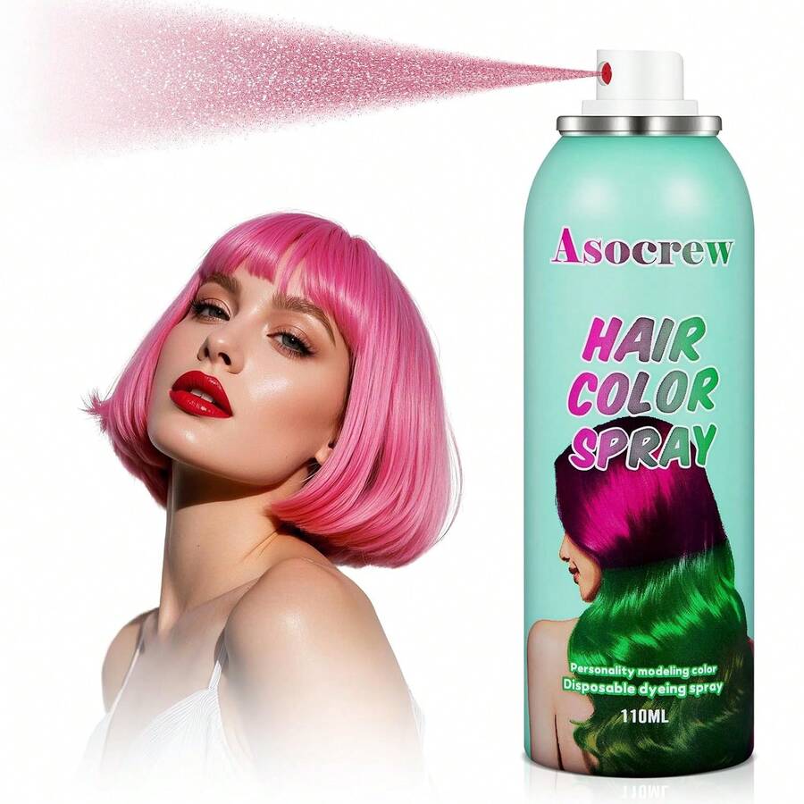 Pink Hair Spray Root Touch Up Hair Color Dye,Temporary Hair Color Spray,Hair Wax Dye Pomades,Washable Hair Coloring Natural Hair Strong Style Gel Hair Dye For Party,Hollowen,Cosplay(Pink) - Màu Hồng baby - Xem 1