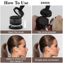 Glow HavenRoot Up Powder, Hairline Powder Thinning Hair, Instantly Cover Hair, Root Cover Up Women & Men, Bald Spots, Grooming, Beard Line (Light-Blonde, 0.14 Ounce (Pack Of 1)) - Dark-Brown - 查看 3