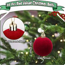 30 piezas de bolas de terciopelo navideñas de 5, adornos colgantes navideños, bolas de terciopelo hechas a mano, decoraciones para árboles de Navidad, para bodas, aniversarios, fiestas, rojo - azul - Ver 5