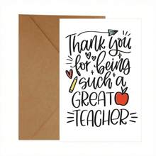 1pc Cherished Teacher Appreciation Card - Perfect Thank You Gift For Men & Women, Unique 'Thank You For Being Such A Great Teacher ' Message