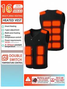 Gilet décontracté pour hommes en couleur unie, doublé de molleton thermique chauffant, gilet de protection thermique pour l'hiver