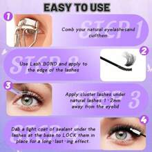 DIY Cluster Lashes Natural Look 720pcs Wispy Lash Clusters 9-18mm Short Eyelash Extension With 80D+60D Mixed Lash Book D Curl Natural Lash Extension. !! !Random Style.