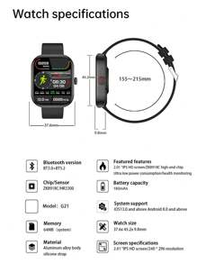1pc Gold Silicone Strap 2.05 Inch Tft Hd Touch Screen Multi-Function Electronic Watch Suitable For Men And Women For Casual Exercise, Gift And Other Occasions With Features Like Heart Rate And Blood Oxygen Monitoring, Various Sports Functions, Body Temperature And Weather Report