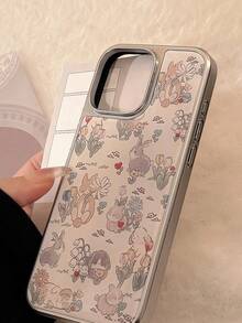 GUCADI 1 件花卉兔子设计银边硬壳环氧电镀手机壳适用于 Apple 16/15/14/13 系列 - 彩色 - 查看 10