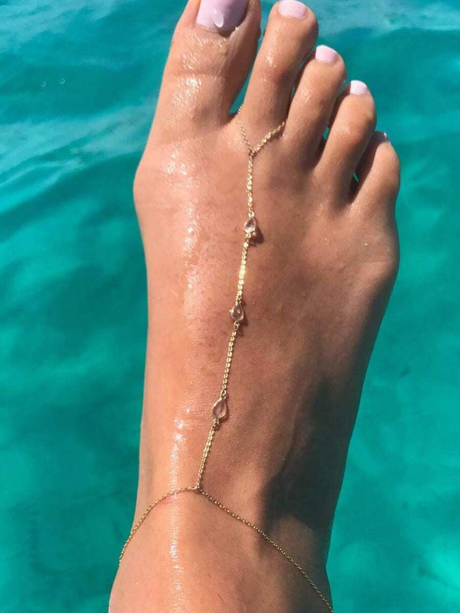 1 件夏日海滩水滴脚链，性感女士珠宝配饰 - 連趾腳鍊 - 查看 1