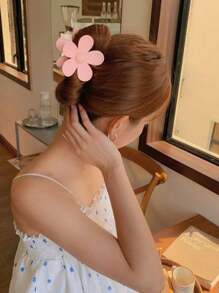 1pc Rose Pink Five-Petals Flower Hair Clip, Suitable For Everyday Wear Hair Claws Claw Clips Hair Clips Hair Jaw Clip Hair Clamps Hair Clutch Hair Catcher Clip