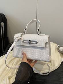Fashionable New Solid Color Flip Metal Buckle Mini Handbag, Classic And Versatile Elegant Checkered Indentation Square Women's Shoulder Crossbody Bag, Suitable For Shopping, Wallets, Shopping, Young Women, College Students, Newcomers, And White-Collar Workers. They Are Very Suitable For Offices, Universities, Work, Business, Commuting, Outdoor Activities, Travel, And Outings
