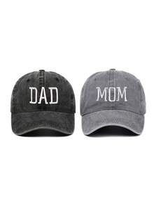 DAZY 2 gorras de béisbol bordadas con "Mamá" y "Papá", diseño unisex transpirable y de moda, adecuado para viajes y actividades al aire libre - A - Ver 22