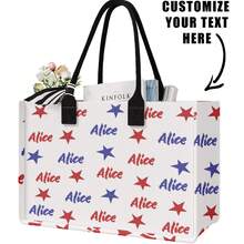 Una Bolsa de Tela Personalizada con Texto Impreso para el Día de la Independencia - Adecuada para Bolsos de Hombre y Mujer, Bolsas de Regalo para Mujeres, Bolsas de Playa, Bolsas de Compra de Gran Capacidad - Multicolor - Ver 10