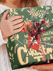 3pcs Artificial Pine Cone & Needle Flower Bouquet, Fake Plant Decor For Christmas Party