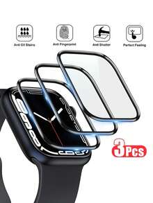 3 件装 Ultra/SE/Series 1-10 (49 毫米-38 毫米) 软屏幕保护膜 - 3D 曲面、全覆盖、高清防水 - 手表配件