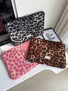 1PC Korean Fashion Leopard Print Laptop Bag, Office Bag, Notebook Inner Bag, 13 Inches, 14 Inches, 15 Inches, Cross-Border - Multicolor - View 3
